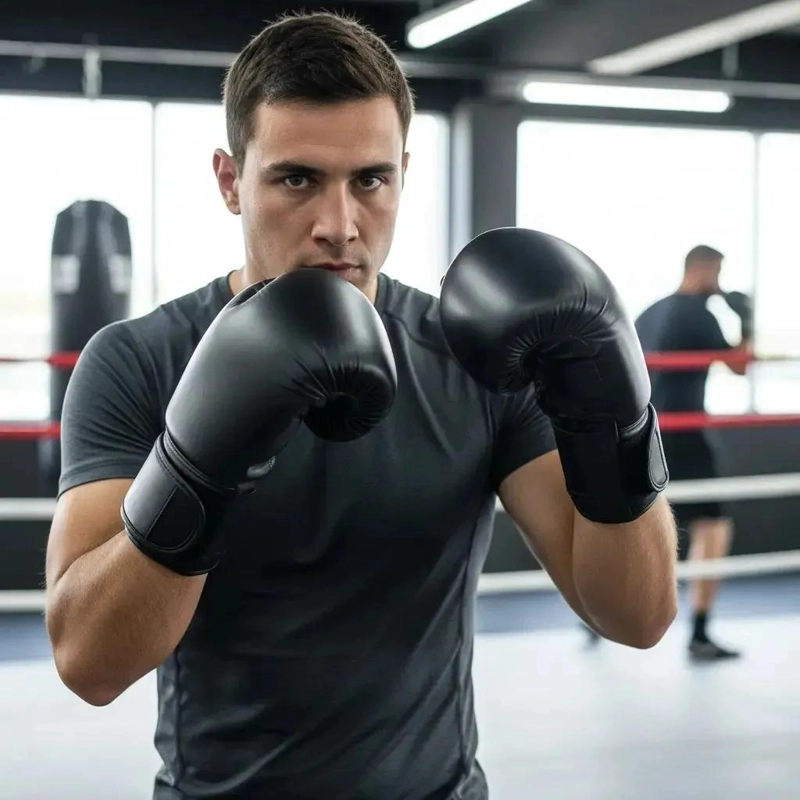 GUANTES DE BOXEO 12OZ CON CIERRE DE VELCRO PARA KICKBOXING Y ENTRENAMIENTO - 2
