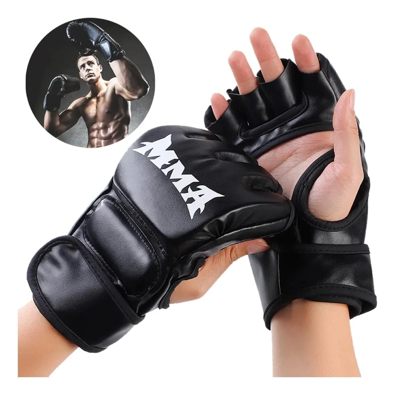 GUANTES DE BOXEO ENTRENAMIENTO MEDIO DEDO PARA KICKBOXING Y ARTES MARCIALES - 1