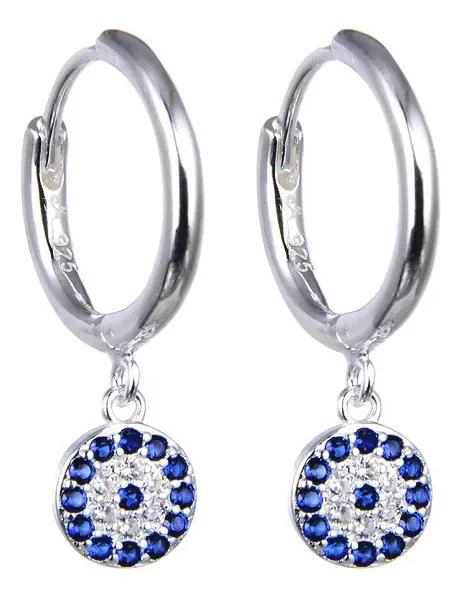 AROS ARGOLLA CON DISEÑO DE OJO TURCO Y CIRCONES EN PLATA FINA 925 - 3