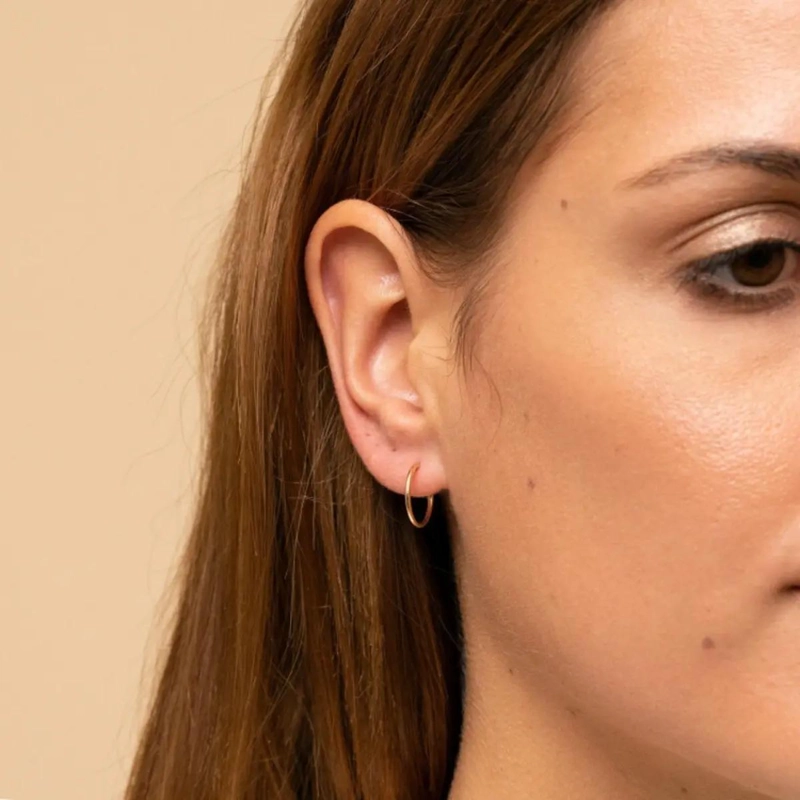 AROS ARGOLLAS DE PLATA BAÑADAS EN ORO DE 18K CON DIAMETRO DE 15MM - 2
