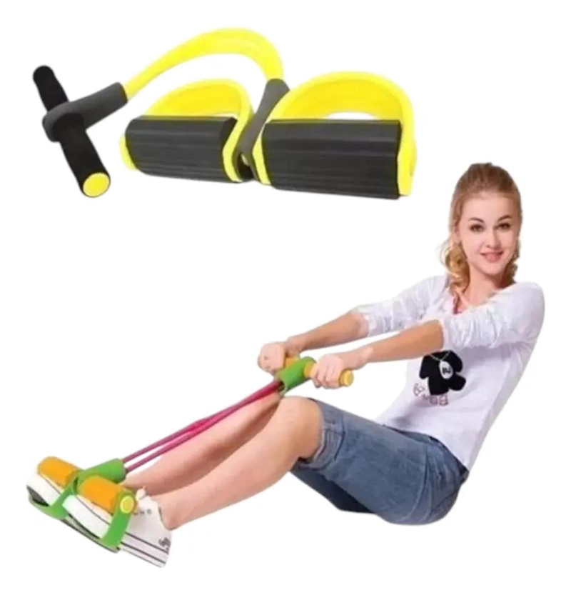 SET DE 2 BANDAS ELASTICAS CON TUBO FLEXIBLE, PEDAL Y MANILLA PARA EJERCICIOS - 5
