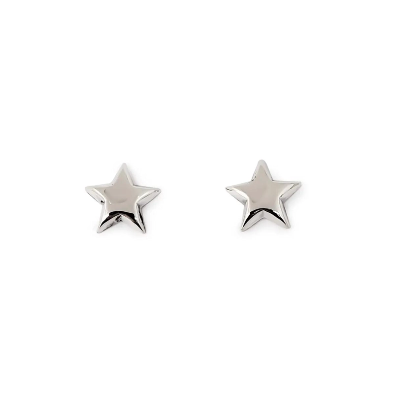 AROS DE PLATA FINA 925 CON DISEÑO DE ESTRELLA DE 15MM - 1