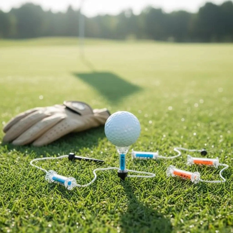 SET DE 5 TEES DE GOLF MAGNE TICOS DE PLASTICO RESISTENTE PARA CAMPO - 2