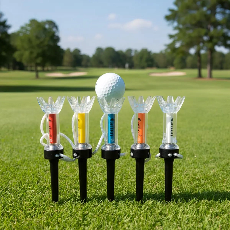 SET DE 5 TEES DE GOLF MAGNE TICOS DE PLASTICO RESISTENTE PARA CAMPO - 4