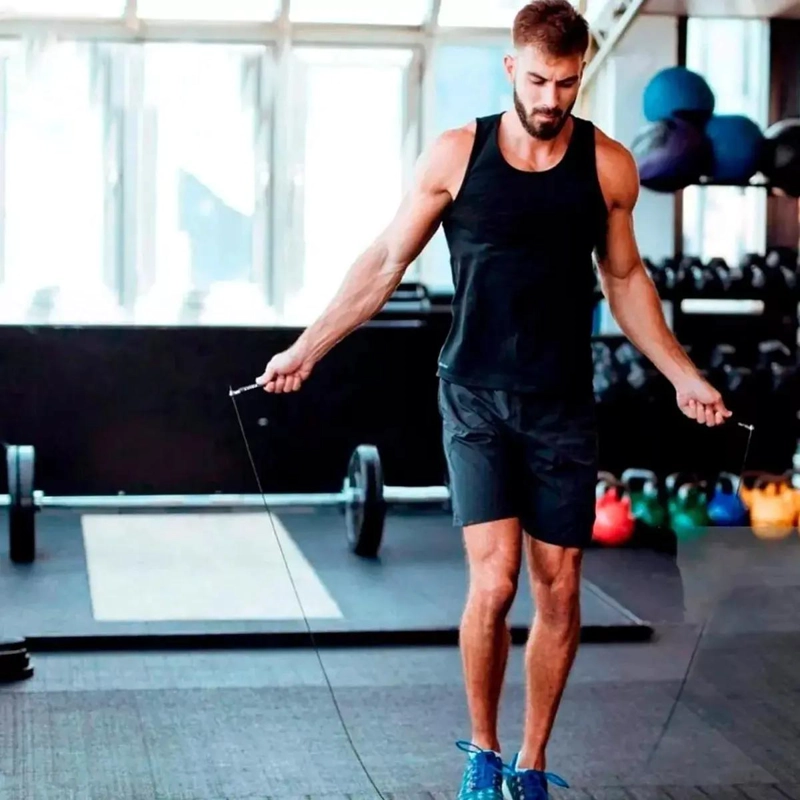CUERDA PARA SALTAR CON CABLE DE ALUMINIO AJUSTABLE PARA ENTRENAMIENTO - 2