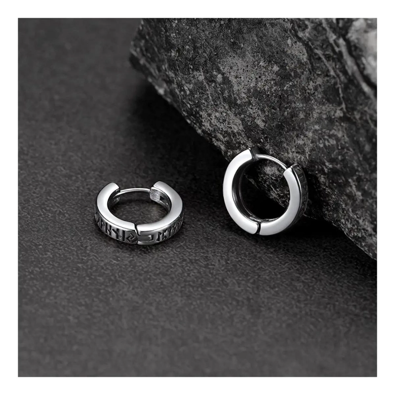 PACK DE 2 PARES DE AROS CON RUNAS VIKINGAS PARA HOMBRE Y MUJER - 3
