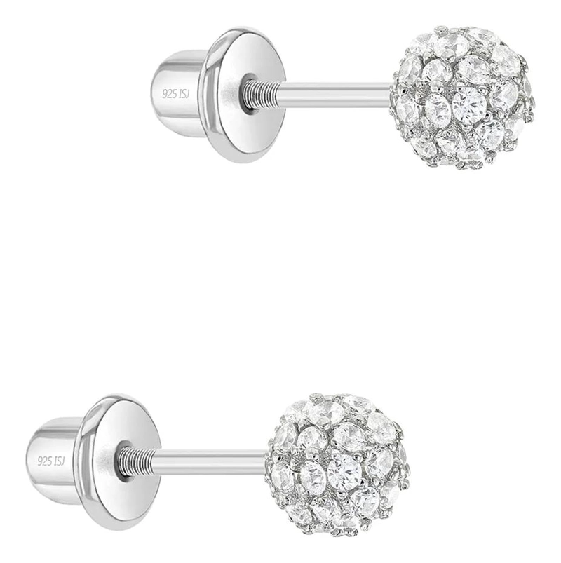 AROS REDONDOS DE PLATA 925 CON CIRCONES DE 4 MM PARA NIÑAS Y ADOLESCENTES - 2