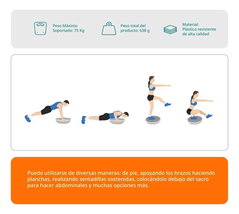 DISCO DE EQUILIBRIO PARA ENTRENAMIENTO Y FITNESS COLOR NEGRO - 3