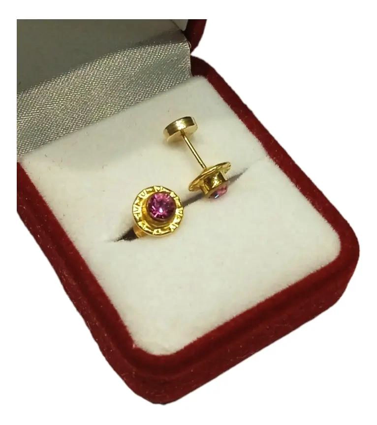 AROS DE ORO CON ABRIDORES EN FORMA DE ROSA PARA BEBE - 2