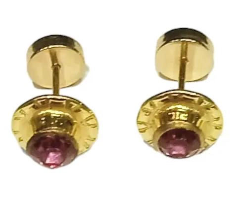 AROS DE ORO CON ABRIDORES EN FORMA DE ROSA PARA BEBE - 5
