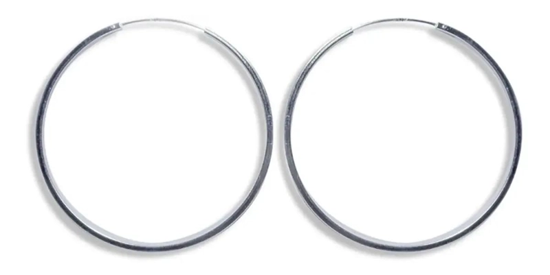 AROS ARGOLLA TUBO CUADRADO EN PLATA FINA 925 DE DISEÑO ELEGANTE - 1