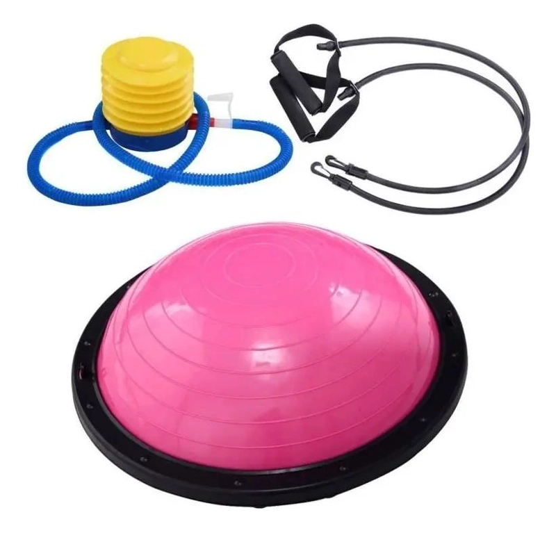 PELOTA BOSU MEDIO BALON CON MANILLAS PARA YOGA Y PILATES - 2
