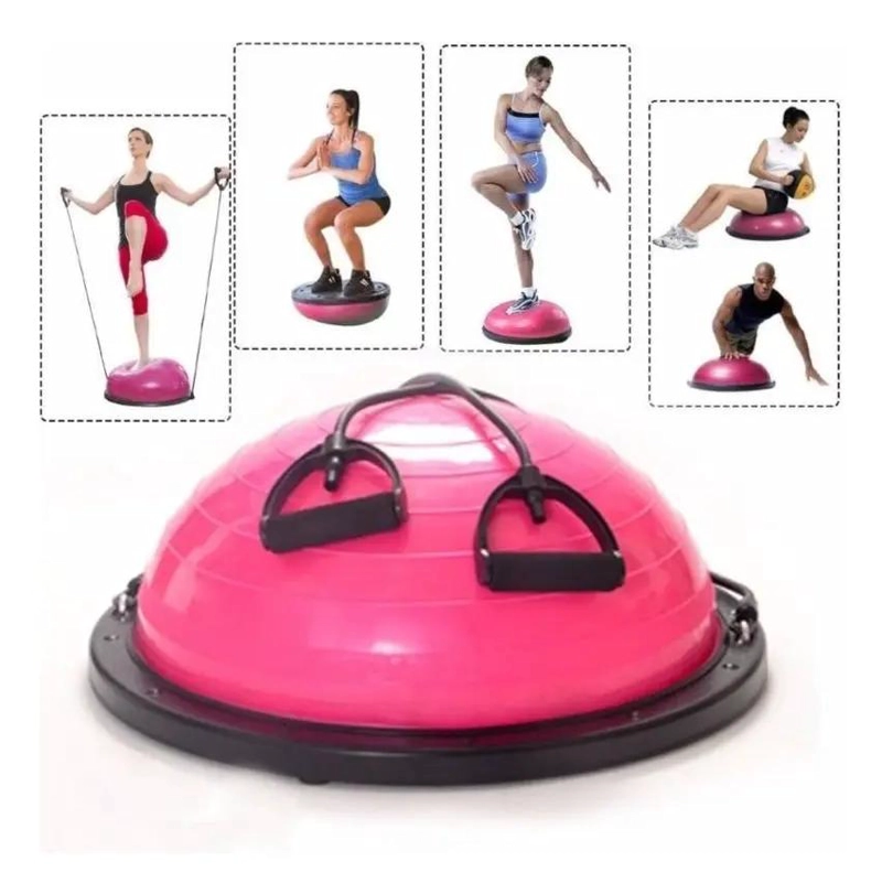 PELOTA BOSU MEDIO BALON CON MANILLAS PARA YOGA Y PILATES - 3