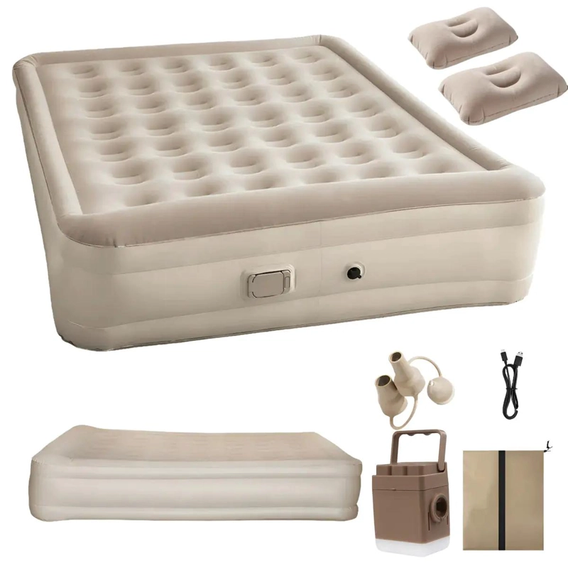 COLCHON INFLABLE QUEEN PARA DOS PERSONAS CON BOMBA ELE CTRICA Y ALMOHADAS - 1
