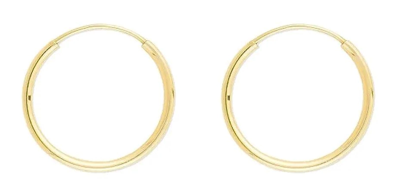 AROS ARGOLLAS DE PLATA BAÑADAS EN ORO DE 18K DE 20 MM - 1
