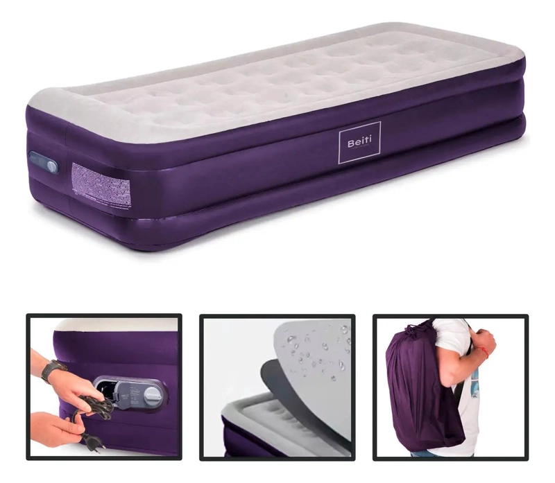 COLCHON INFLABLE ELE CTRICO PARA CAMPING DE UNA PLAZA CON ALTURA DE 45 CM - 1