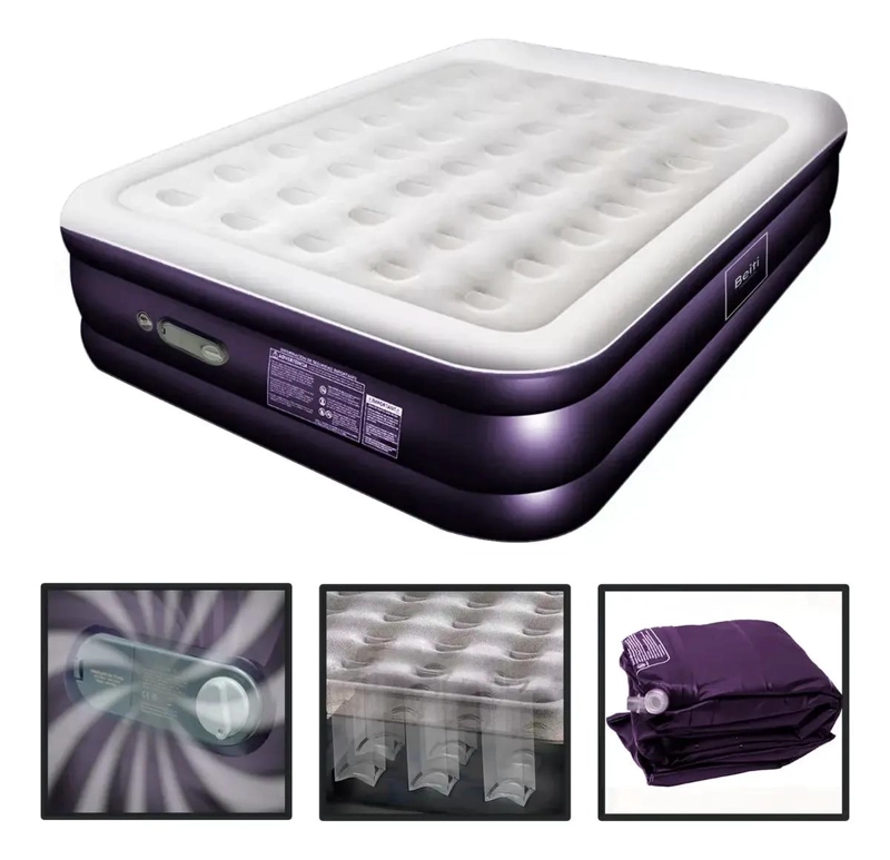 COLCHON INFLABLE ELE CTRICO QUEEN 2 PLAZAS 203X47 CM PARA DESCANSO COMODO - 1