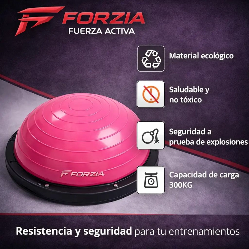 BALON BOSU DE 46 CM CON MANILLAS E INFLADOR PARA YOGA Y GIMNASIO - 3