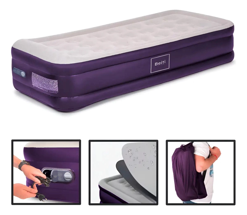 COLCHON INFLABLE ELE CTRICO PARA CAMA INDIVIDUAL CON ALTURA DE 45 CM - 1