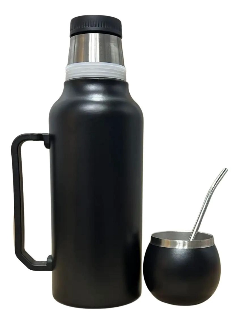 TERMO DE ACERO INOXIDABLE PARA MATE CON CAPACIDAD DE 1.3 LITROS Y SET DE MATE Y - 2