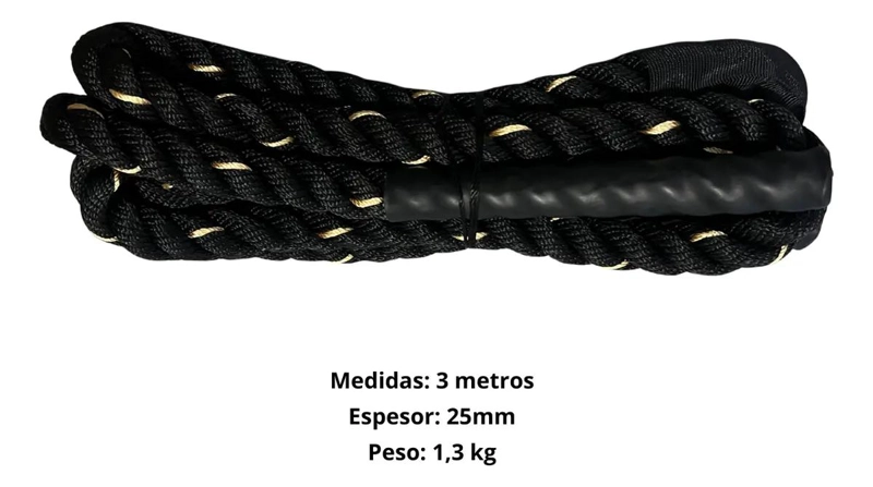 CUERDA PARA SALTAR PROFESIONAL DE 3 METROS Y 25 MM PARA ENTRENAMIENTO INTENSO - 2