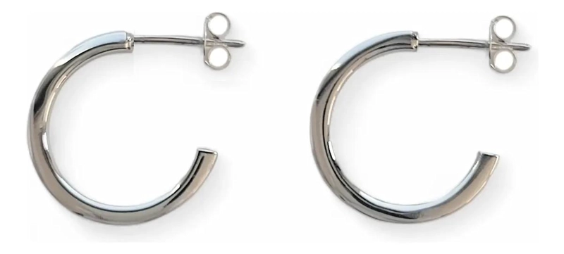 AROS ARGOLLA TUBO CUADRADO 18 MM EN PLATA FINA 925 - 2