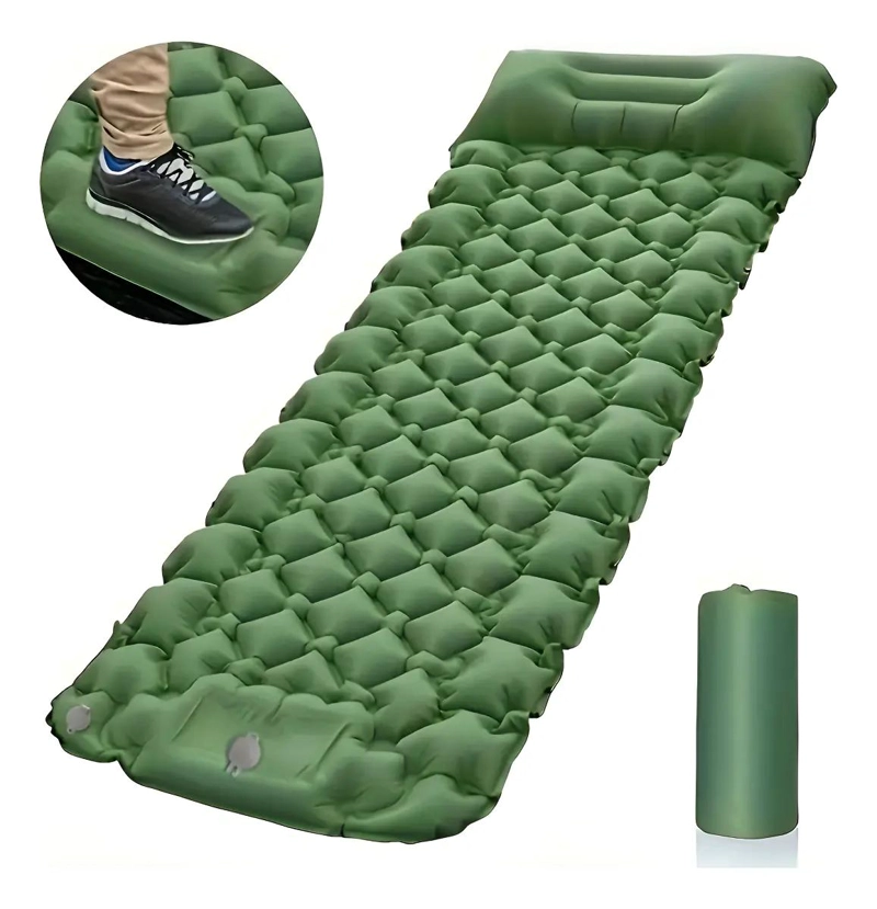 COLCHON INFLABLE PLEGABLE PORTATIL PARA CAMPING Y DESCANSO COMODO - 1