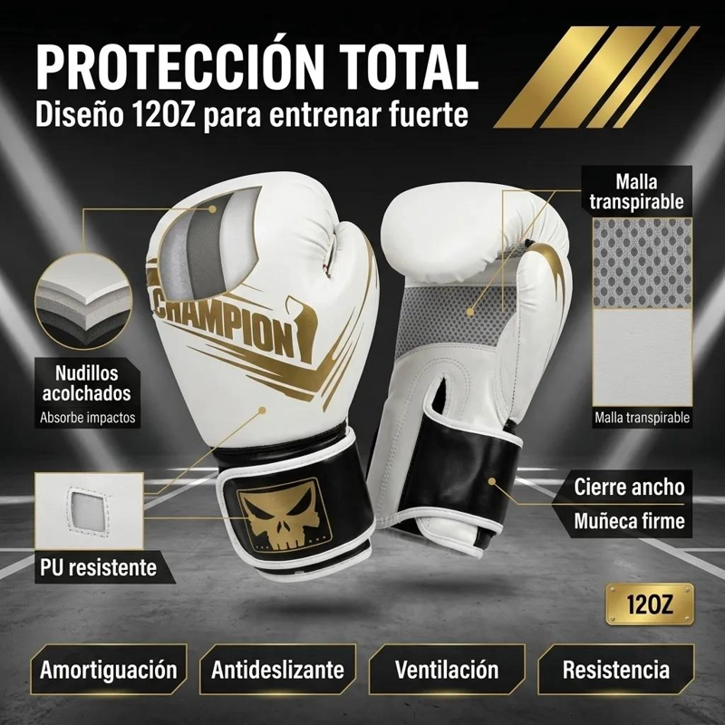 GUANTES DE BOXEO PROFESIONALES PARA ENTRENAMIENTO DE 12 ONZAS - 2