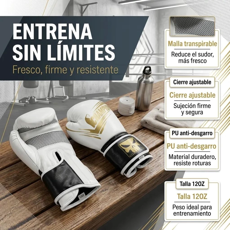 GUANTES DE BOXEO PROFESIONALES PARA ENTRENAMIENTO DE 12 ONZAS - 3