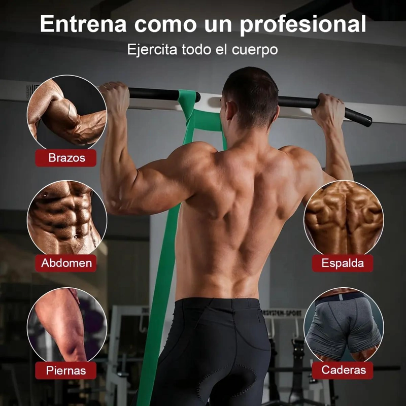 SET DE 5 BANDAS ELASTICAS DE RESISTENCIA CON ACCESORIOS PARA ENTRENAMIENTO - 3
