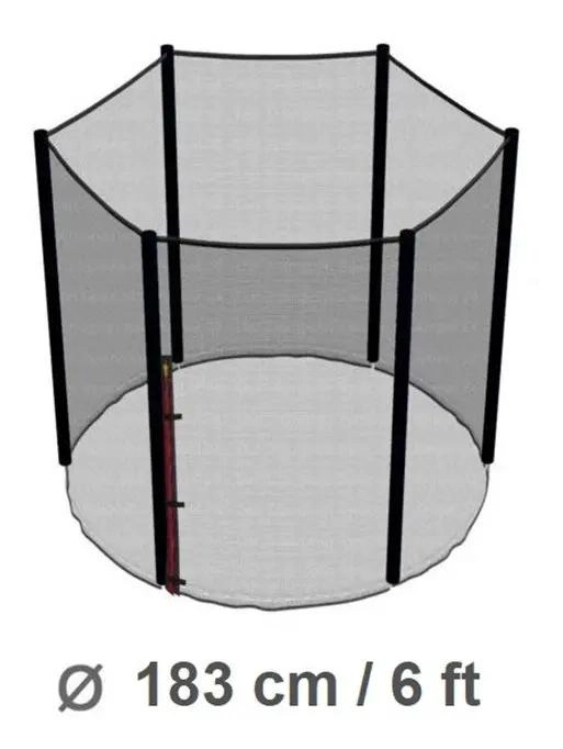 MALLA DE SEGURIDAD PARA CAMA ELASTICA DE 183 CM CON 6 PILARES - 2
