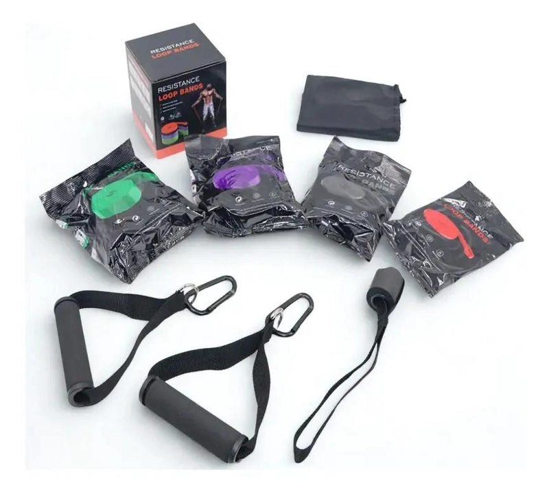 SET COMPLETO DE 4 BANDAS LARGAS PARA CALISTENIA Y CROSSFIT CON ACCESORIOS - 1