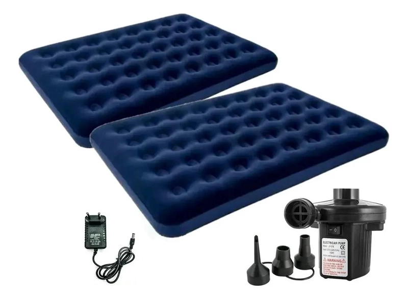 COLCHONES INFLABLES DOBLES CON INFLADOR ELE CTRICO INCLUIDO PARA MAYOR COMODIDAD - 3