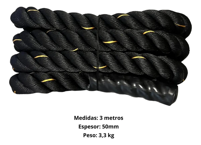 CUERDA PARA SALTAR PROFESIONAL DE 3 METROS Y 50 MM PARA ENTRENAMIENTO INTENSO - 3