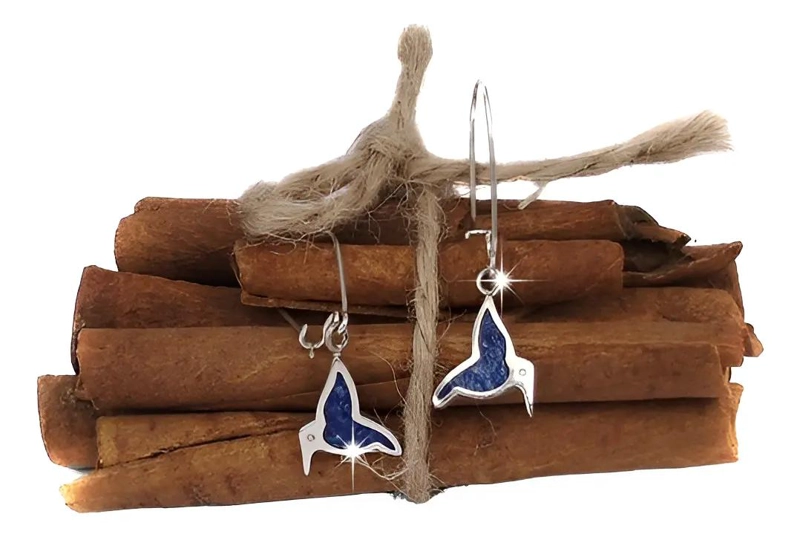 ARO DELICADO CON DISEÑO DE PAJARITOS EN PLATA FINA Y PIEDRA LAPISLAZULI - 1