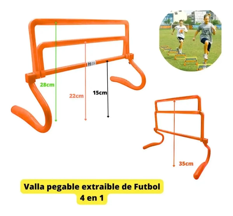 SET DE 6 VALLAS DE OBSTACULO AJUSTABLES PARA ENTRENAMIENTO DEPORTIVO - 2