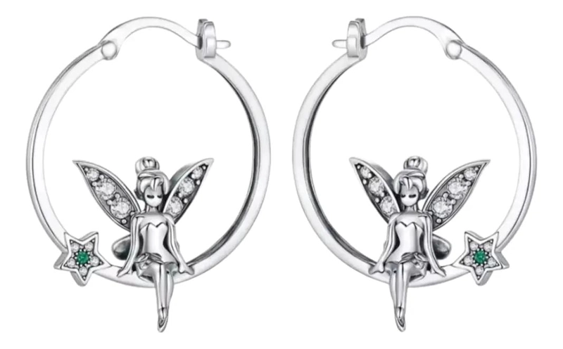 AROS ARGOLLA CON DISEÑO HADA EN PLATA LEY 925 DE ALTA CALIDAD - 1