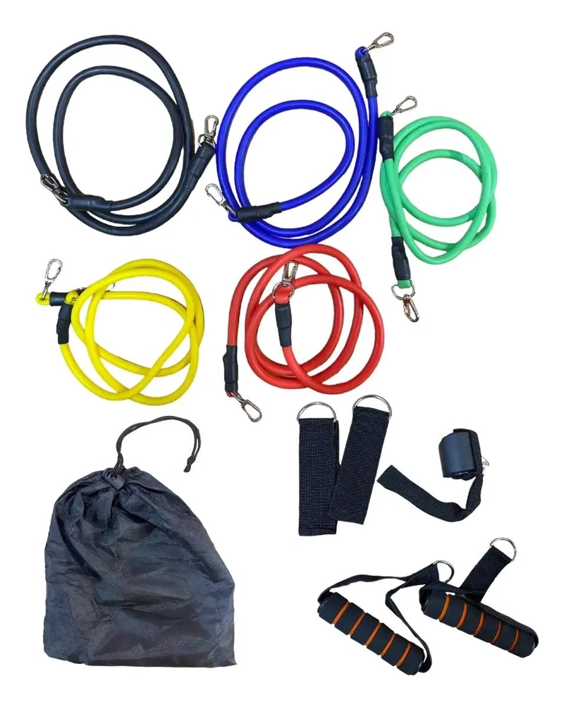 SET DE RUEDA ABDOMINAL Y LIGAS DE RESISTENCIA PARA EJERCICIO EN CASA - 1