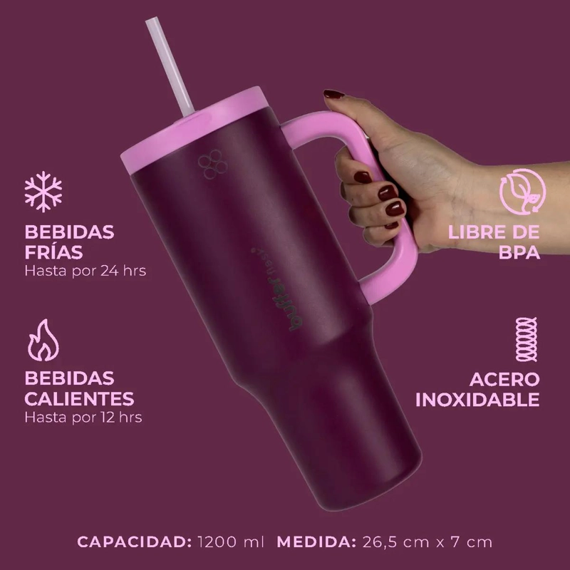 VASO TE RMICO PARA BEBIDAS FRIAS Y CALIENTES DE 1.2 LITROS EN ACERO INOXIDABLE - 1