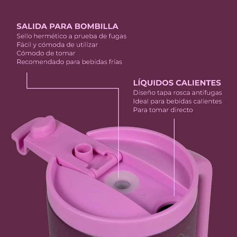 VASO TE RMICO PARA BEBIDAS FRIAS Y CALIENTES DE 1.2 LITROS EN ACERO INOXIDABLE - 2