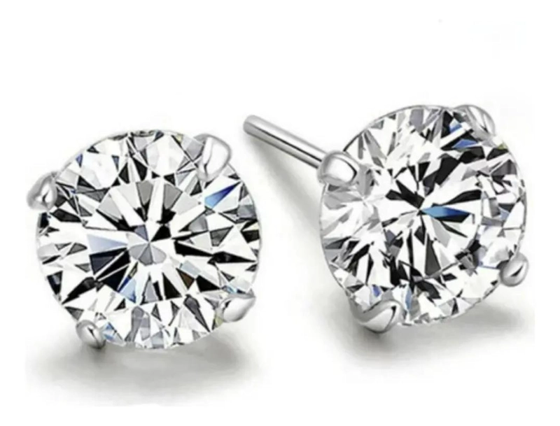 AROS PENDIENTES DE CIRCON BRILLANTE EN PLATA 925 DE ALTA CALIDAD - 2