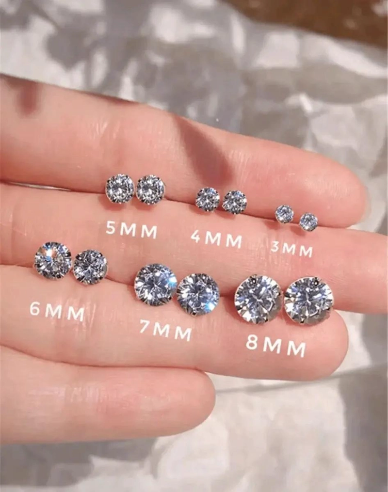 AROS PENDIENTES DE CIRCON BRILLANTE EN PLATA 925 DE ALTA CALIDAD - 3