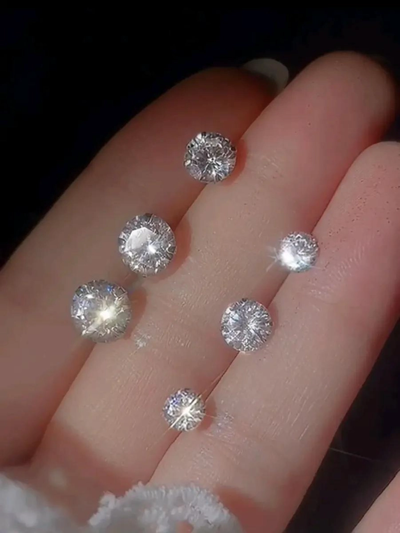 AROS PENDIENTES DE CIRCON BRILLANTE EN PLATA 925 DE ALTA CALIDAD - 5
