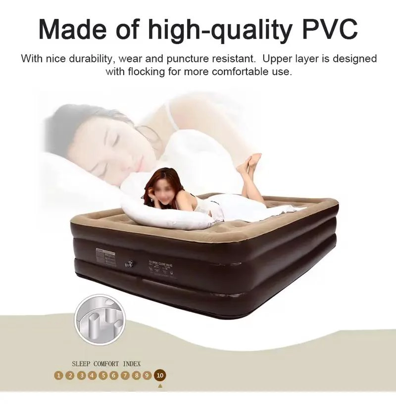COLCHON INFLABLE ELE CTRICO 200X150X43 CM COLOR BEIGE PARA DESCANSO COMODO - 3