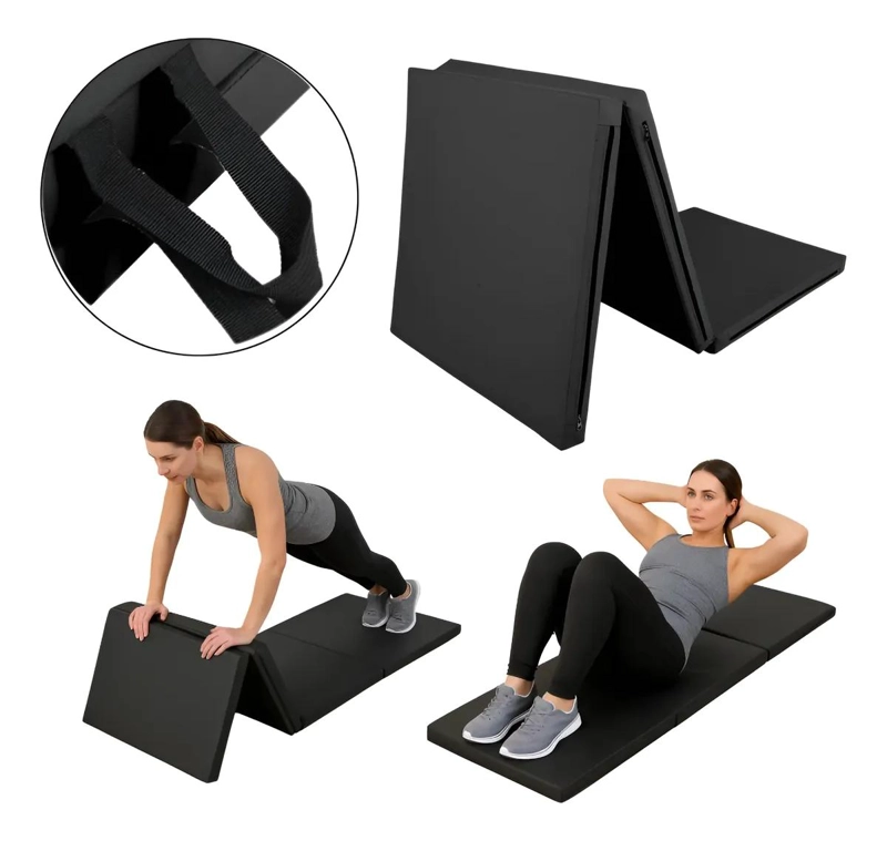 COLCHONETA PLEGABLE PROFESIONAL DE TRES PLIEGUES CON MANIJAS PARA TRANSPORTE - 1