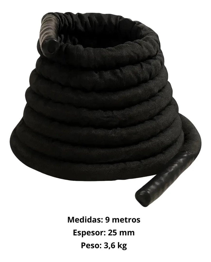 CUERDA DE FUERZA PARA ENTRENAMIENTO RECUBIERTA DE 9 METROS Y 25 MM DE GROSOR - 2