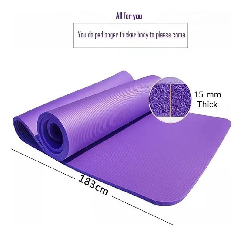 COLCHONETA PARA YOGA Y PILATES EXTRA GRUESA DE 15 MM PARA FITNESS - 3