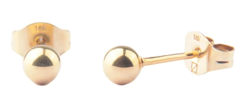 AROS BALIN DE 4MM EN ORO LAMINADO 18K PARA USO DIARIO - 1