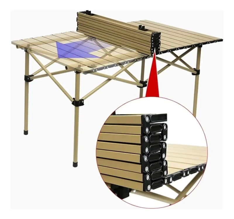 JUEGO DE MESA PLEGABLE CON 6 SILLAS PARA CAMPING Y EXTERIORES - 2