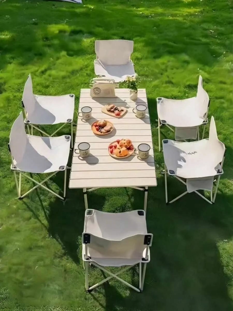 JUEGO DE MESA PLEGABLE CON 6 SILLAS PARA CAMPING Y EXTERIORES - 5